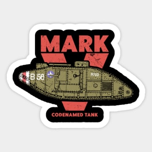 MARK V LANDSHIP - WW1 Tank Sticker